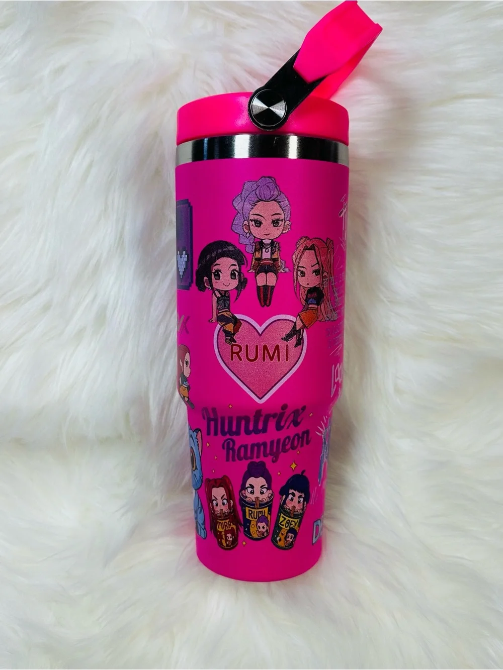 Pink K-Pop Graphic Insulated Tumbler - Pink